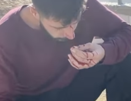 Muhammad Huraini suffers a bloody nose after he was hit in the face with a rock by Israeli settlers. (Photo via Mohammad Huraini's Instagram)